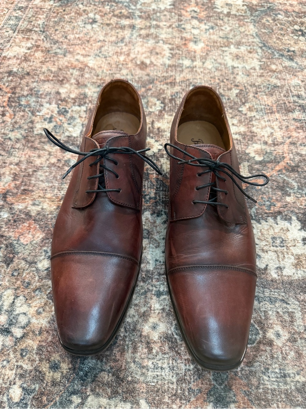 Florsheim Men’s Brown Leather Cap Toe Derby Dress Shoes Size 13D